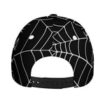 Black And White Cobweb Print Baseball Cap