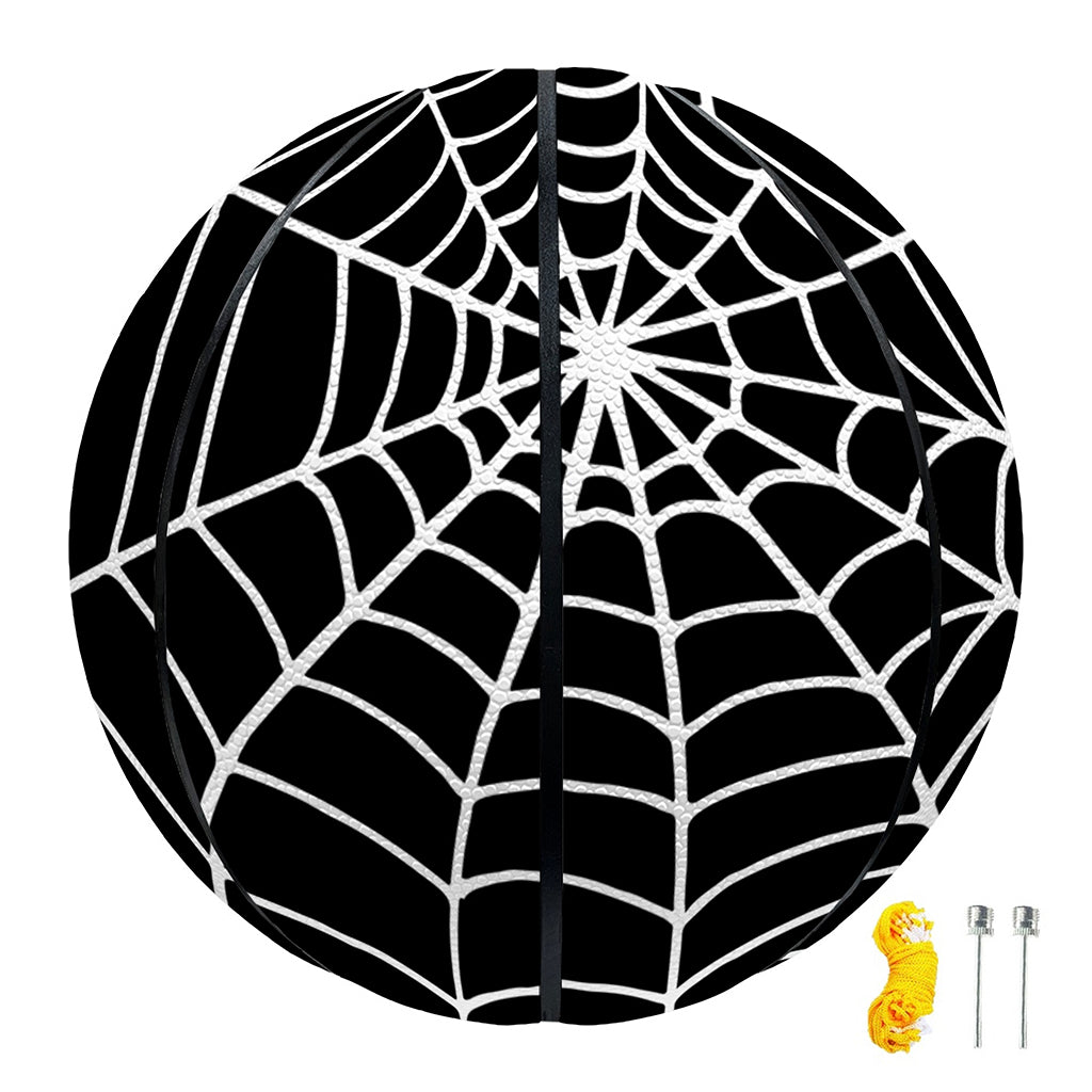 Black And White Cobweb Print Basketball