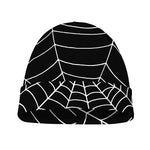 Black And White Cobweb Print Beanie