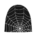 Black And White Cobweb Print Beanie