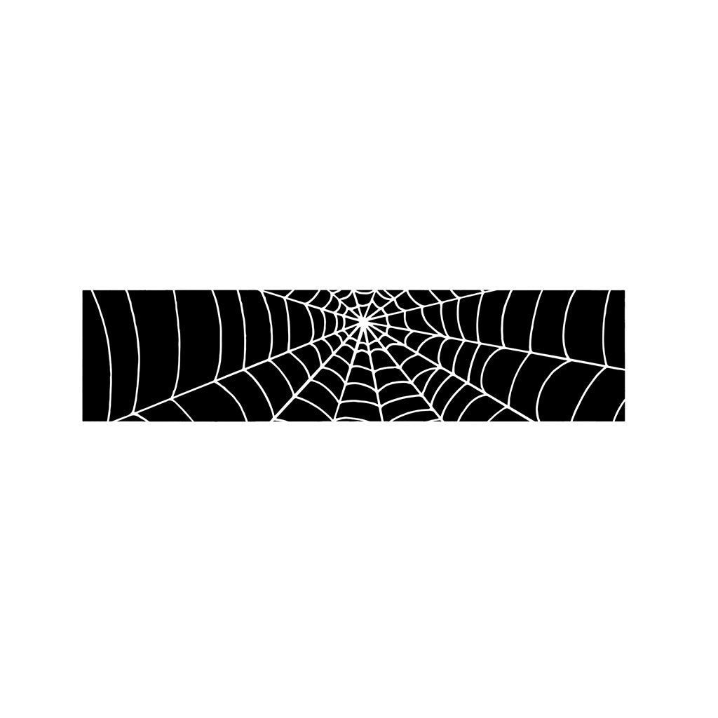 Black And White Cobweb Print Bed Runner