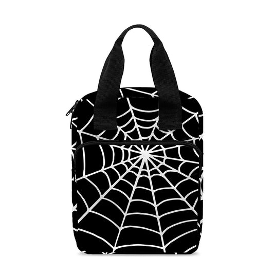 Black And White Cobweb Print Bible Tote Bag