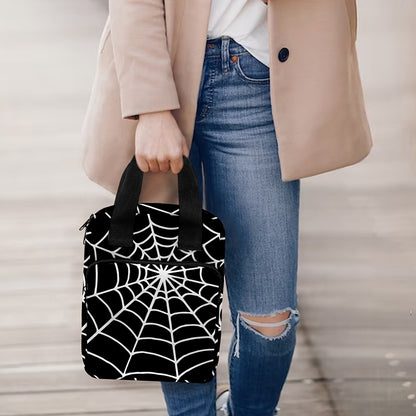 Black And White Cobweb Print Bible Tote Bag