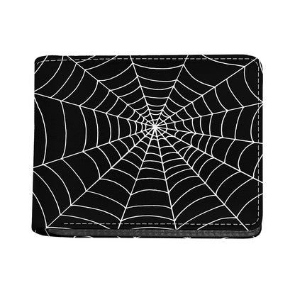 Black And White Cobweb Print Bifold Wallet