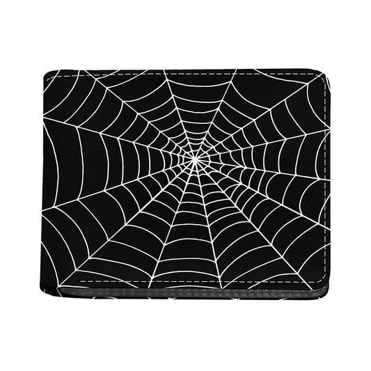 Black And White Cobweb Print Bifold Wallet