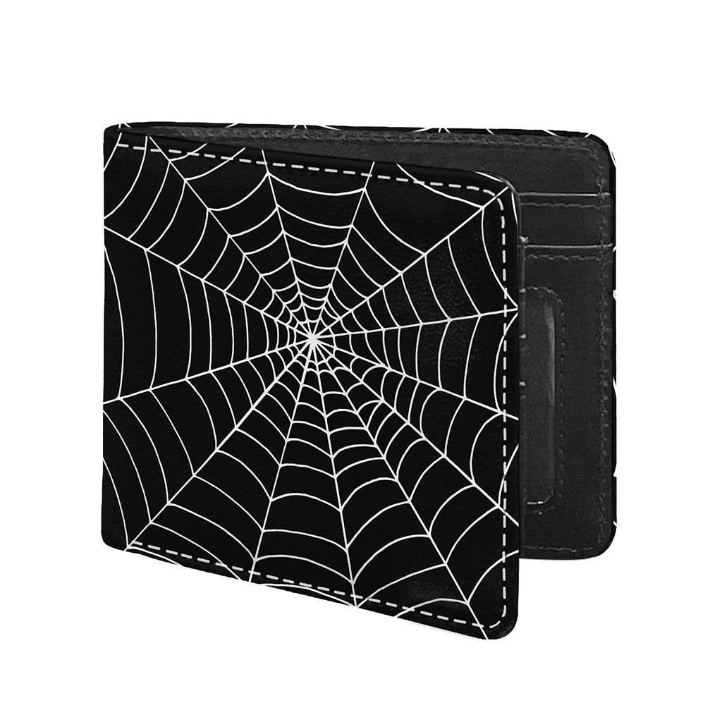 Black And White Cobweb Print Bifold Wallet