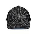 Black And White Cobweb Print Black Mesh Trucker Hat