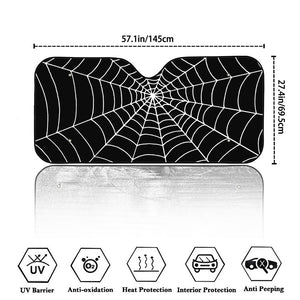 Black And White Cobweb Print Car Windshield Sun Shade