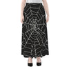 Black And White Cobweb Print Chiffon Maxi Skirt