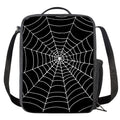 Black And White Cobweb Print Crossbody Lunch Bag
