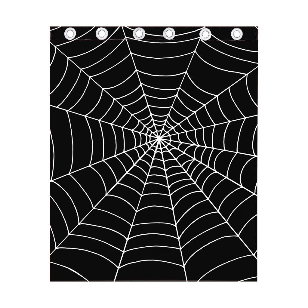 Black And White Cobweb Print Curtain