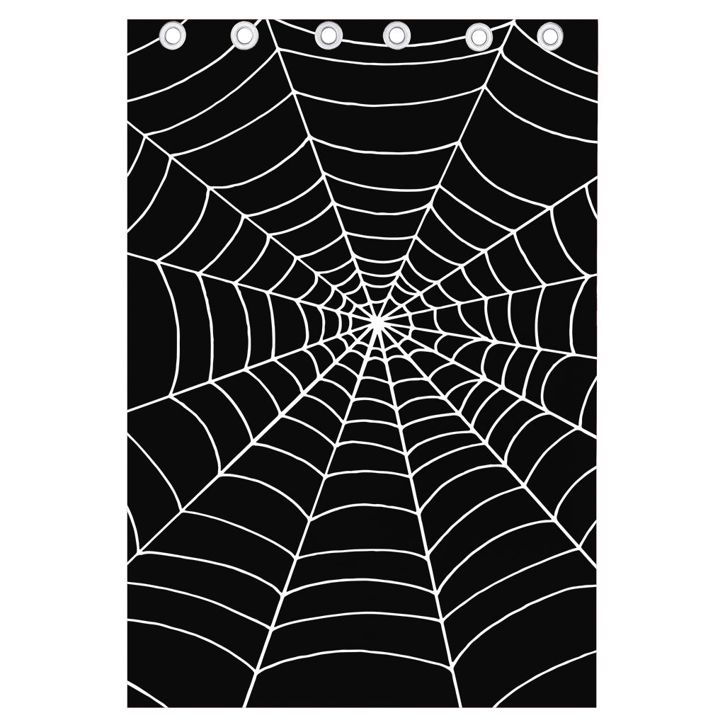 Black And White Cobweb Print Curtain