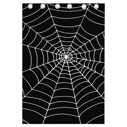 Black And White Cobweb Print Curtain
