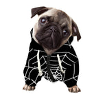 Black And White Cobweb Print Dog Zip Up Hoodie