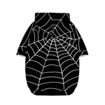 Black And White Cobweb Print Dog Zip Up Hoodie