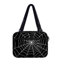 Black And White Cobweb Print Double Strap Bible Bag