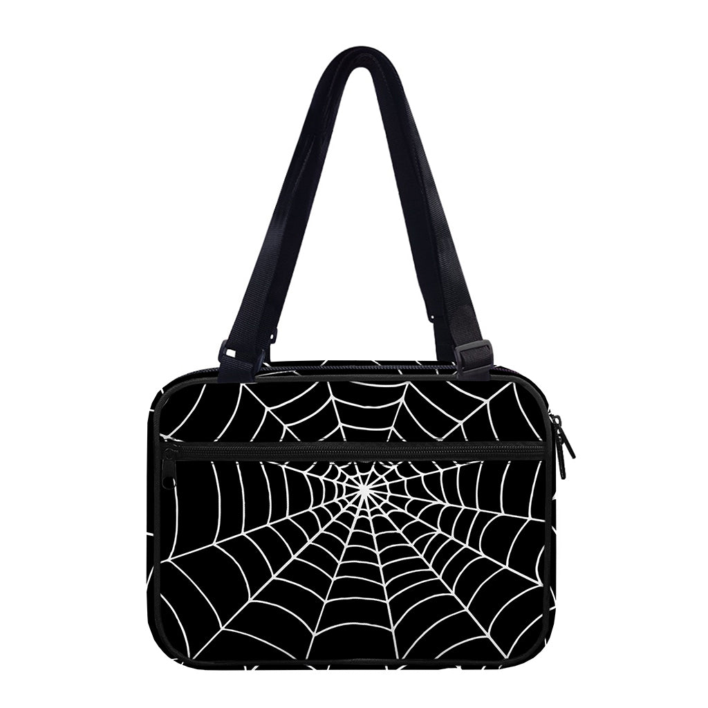 Black And White Cobweb Print Double Strap Bible Bag