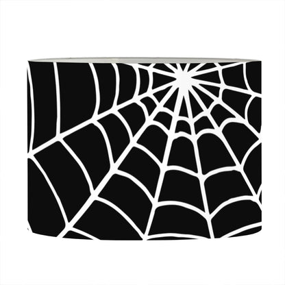 Black And White Cobweb Print Drum Lamp Shade