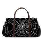 Black And White Cobweb Print Duffle Bag