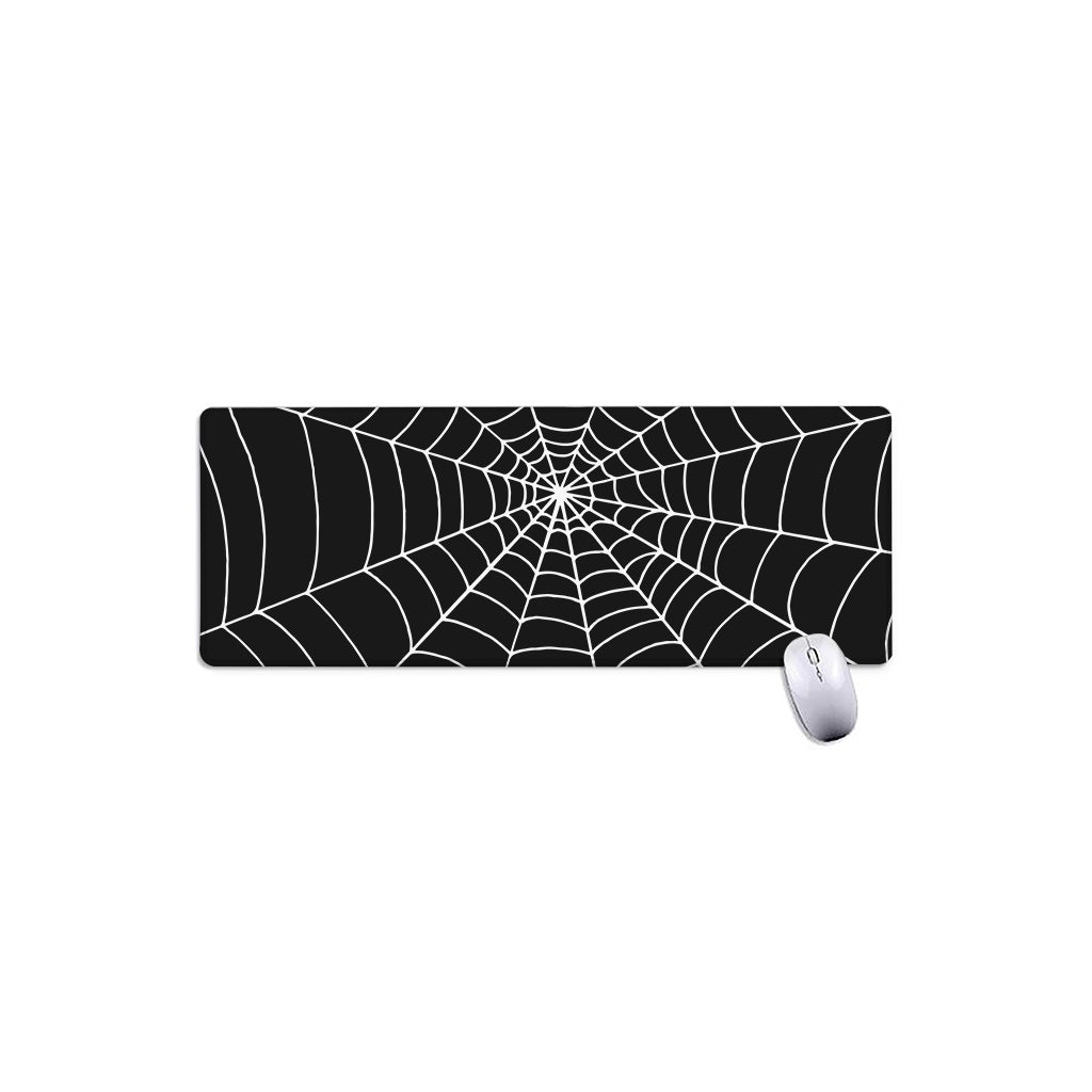 Black And White Cobweb Print Extended Mouse Pad