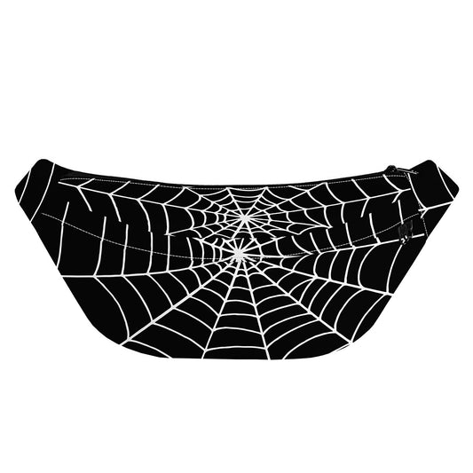 Black And White Cobweb Print Fanny Pack