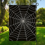 Black And White Cobweb Print Garden Flag