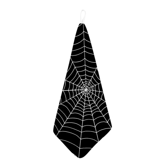 Black And White Cobweb Print Hand Towel