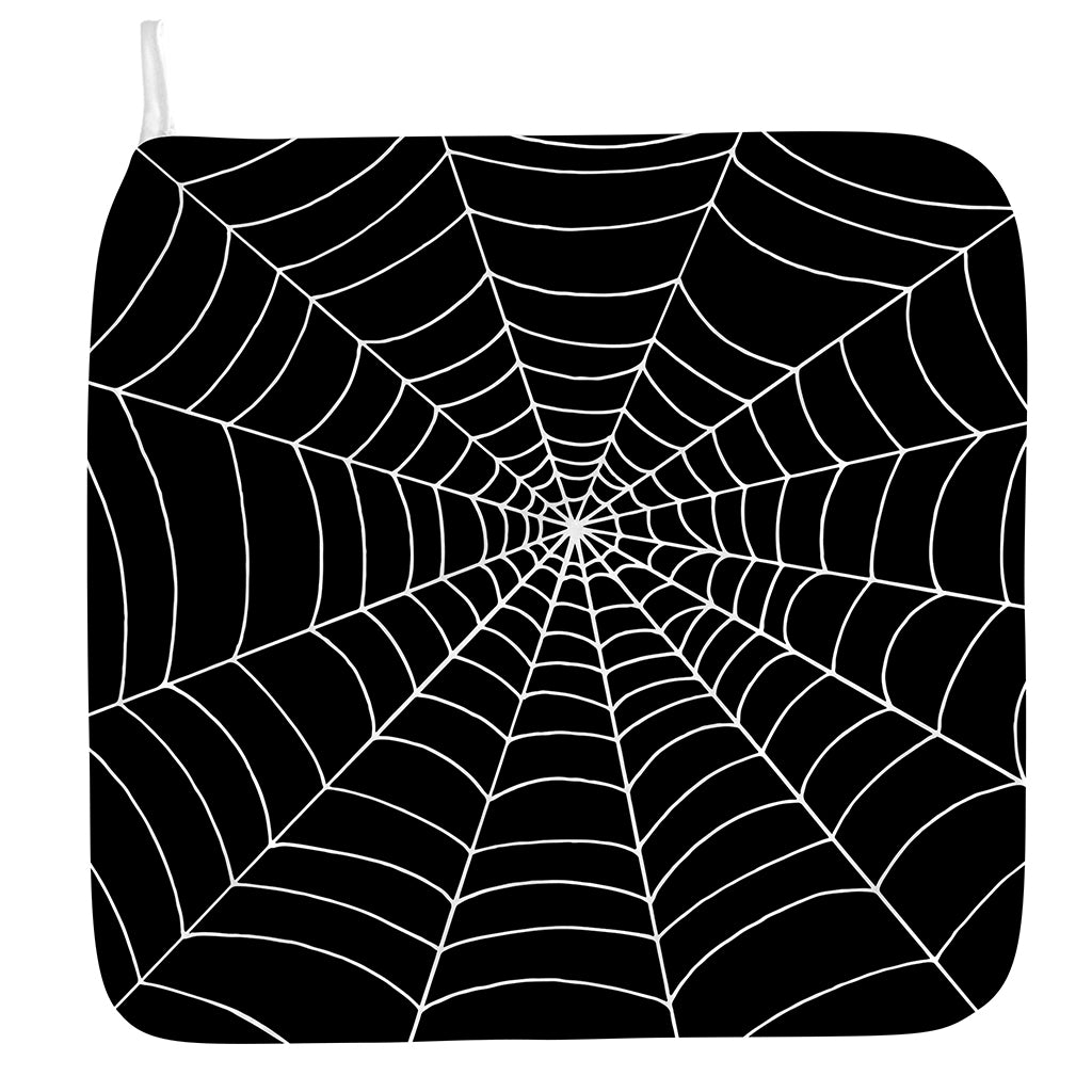 Black And White Cobweb Print Hand Towel