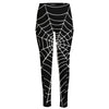 Black And White Cobweb Print High-Waisted Pocket Leggings