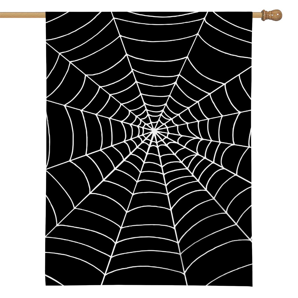 Black And White Cobweb Print House Flag