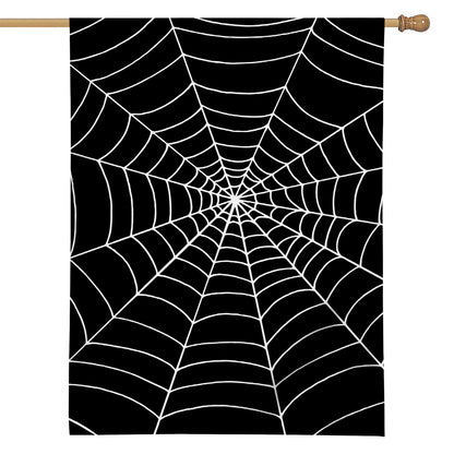 Black And White Cobweb Print House Flag