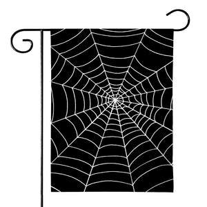 Black And White Cobweb Print House Flag