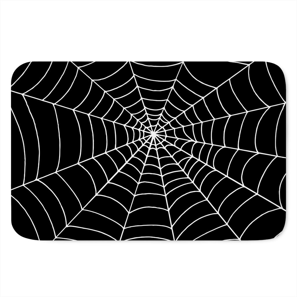 Black And White Cobweb Print Indoor Door Mat