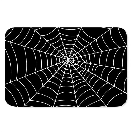 Black And White Cobweb Print Indoor Door Mat