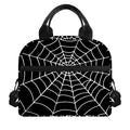 Black And White Cobweb Print Insulated Lunch Bag