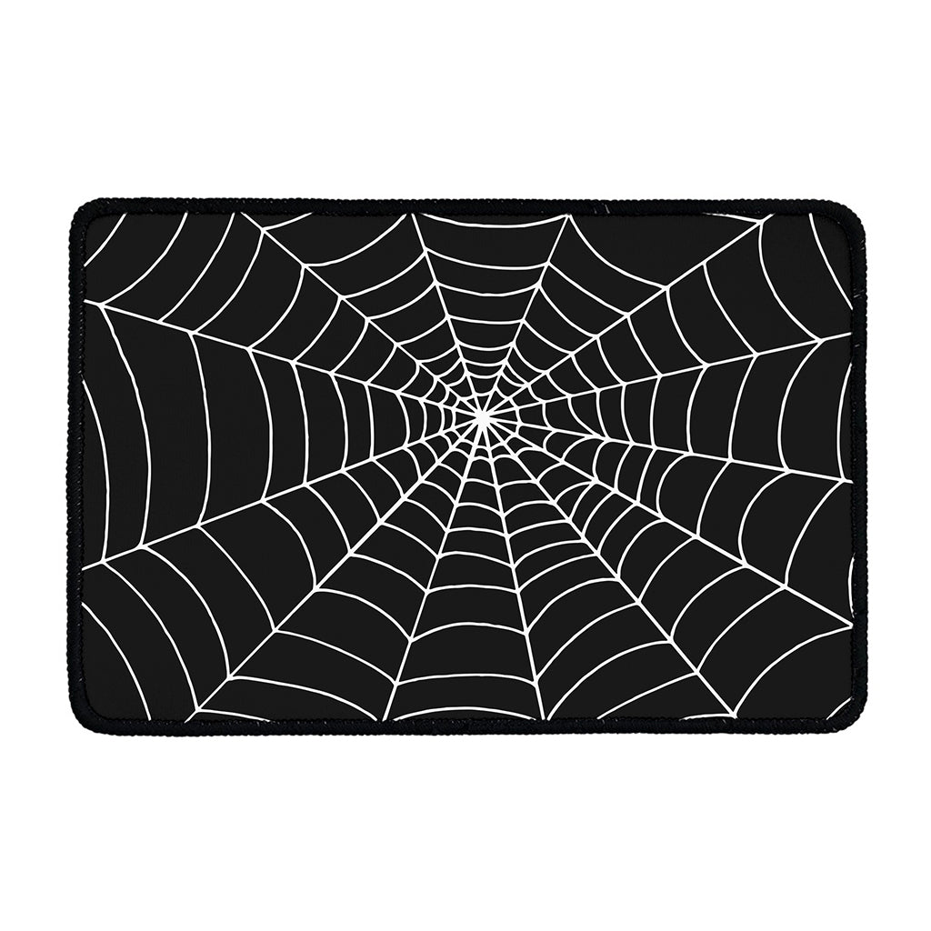 Black And White Cobweb Print Kitchen Mat