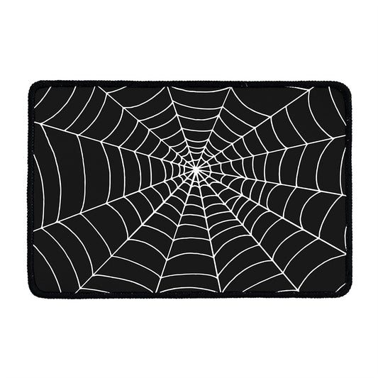 Black And White Cobweb Print Kitchen Mat