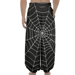 Black And White Cobweb Print Lantern Pants