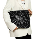 Black And White Cobweb Print Laptop Sleeve