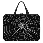 Black And White Cobweb Print Laptop Sleeve With Handle