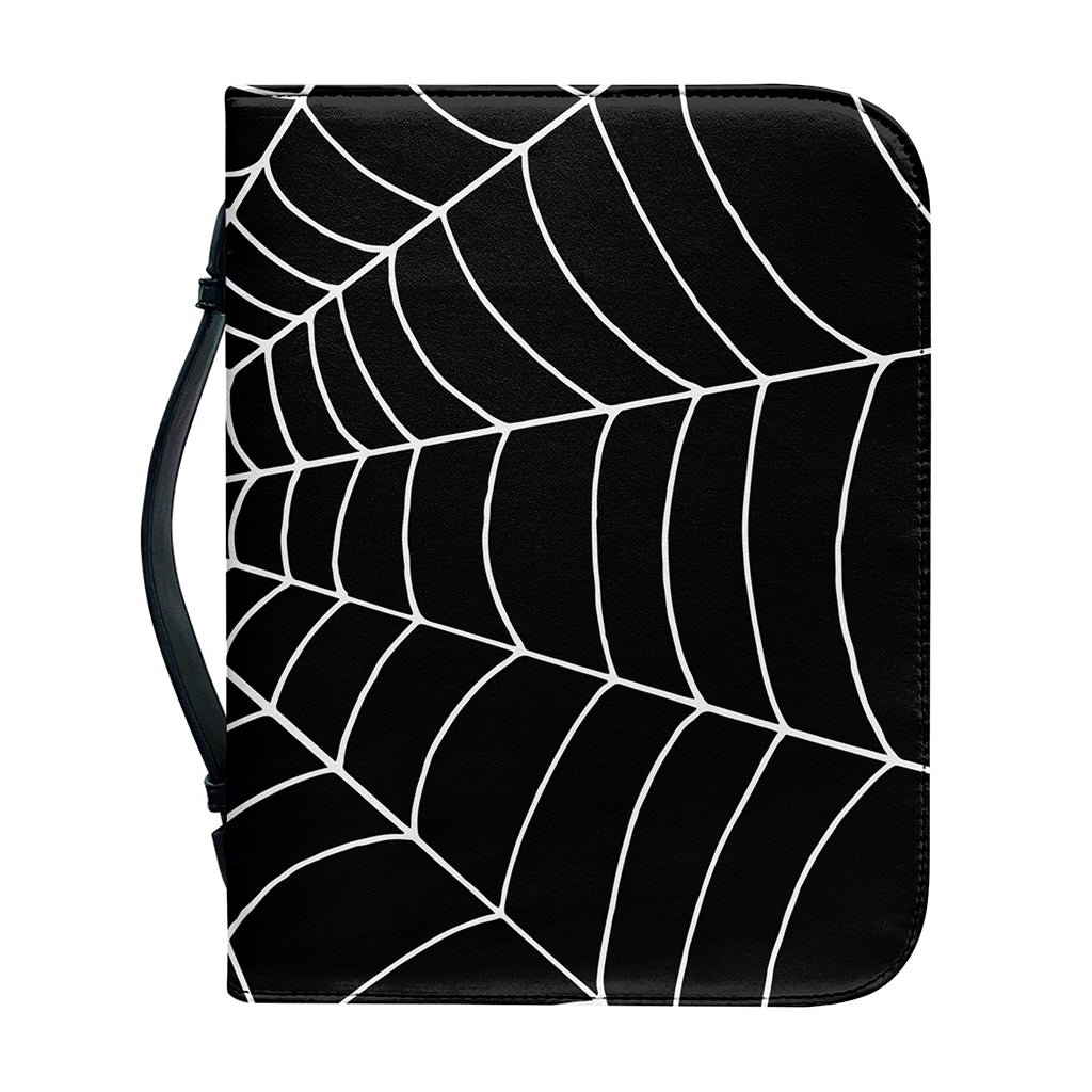 Black And White Cobweb Print Leather Bible Cover