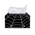 Black And White Cobweb Print Leather Tissue Box Cover