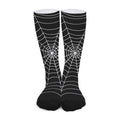 Black And White Cobweb Print Long Socks