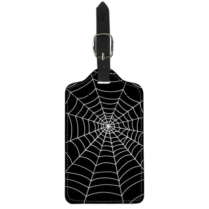 Black And White Cobweb Print Luggage Tag