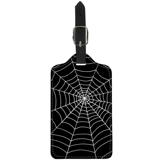 Black And White Cobweb Print Luggage Tag