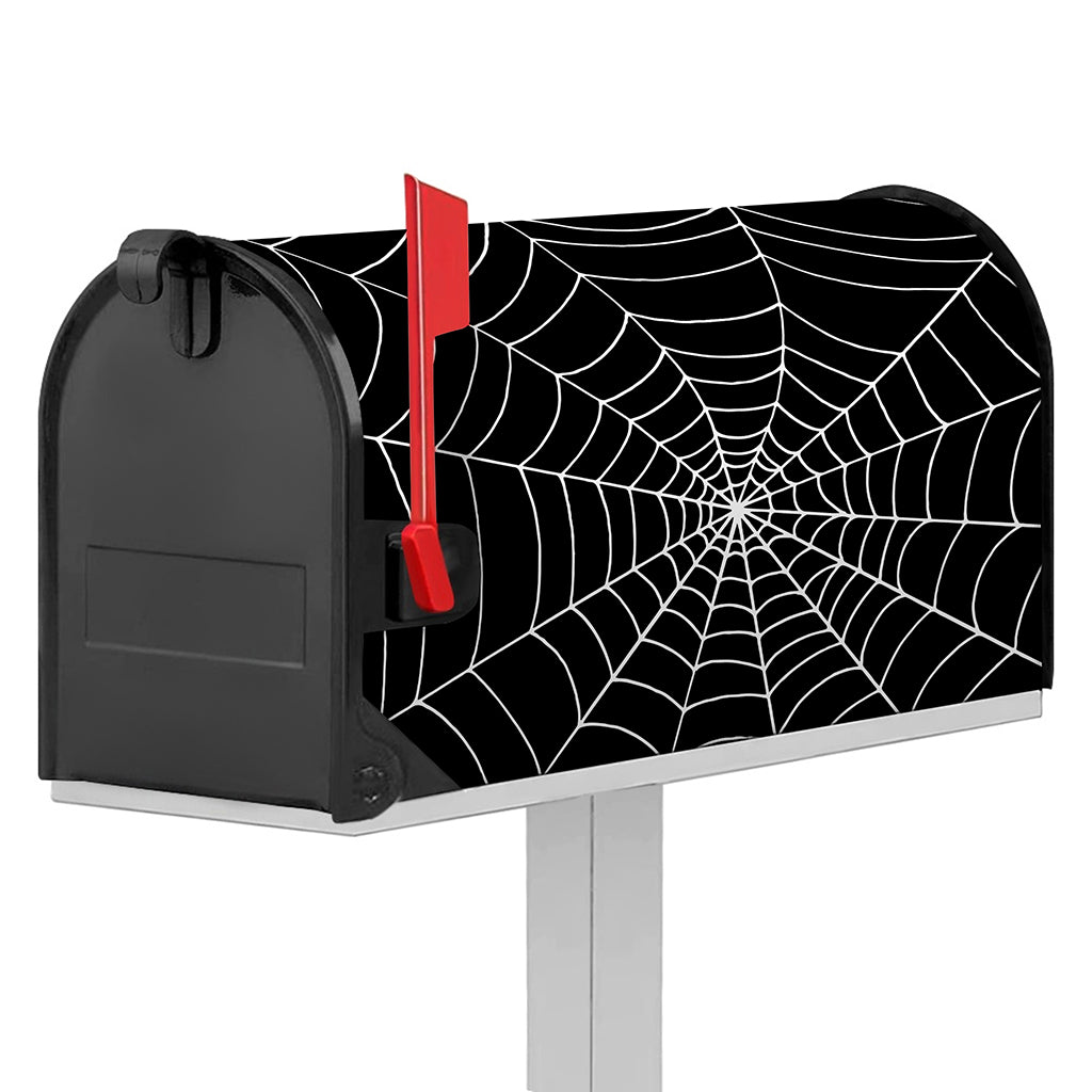 Black And White Cobweb Print Mailbox Cover