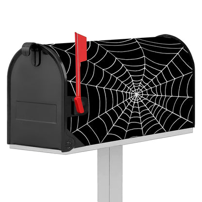 Black And White Cobweb Print Mailbox Cover
