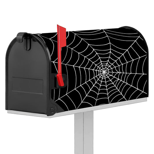 Black And White Cobweb Print Mailbox Cover