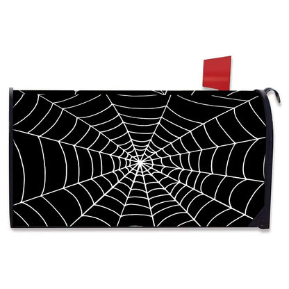 Black And White Cobweb Print Mailbox Cover