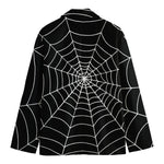 Black And White Cobweb Print Men's Blazer